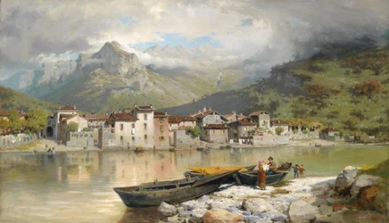 Fischerfamilie in Lecco am Comer See